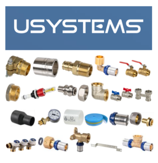 USYSTEMS водорозетка Smart Aqua PE-Xa U-профиль M 16-Rp1/2"ВР-16 L=43мм, тип 1 '16Ф